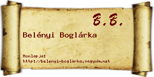 Belényi Boglárka névjegykártya